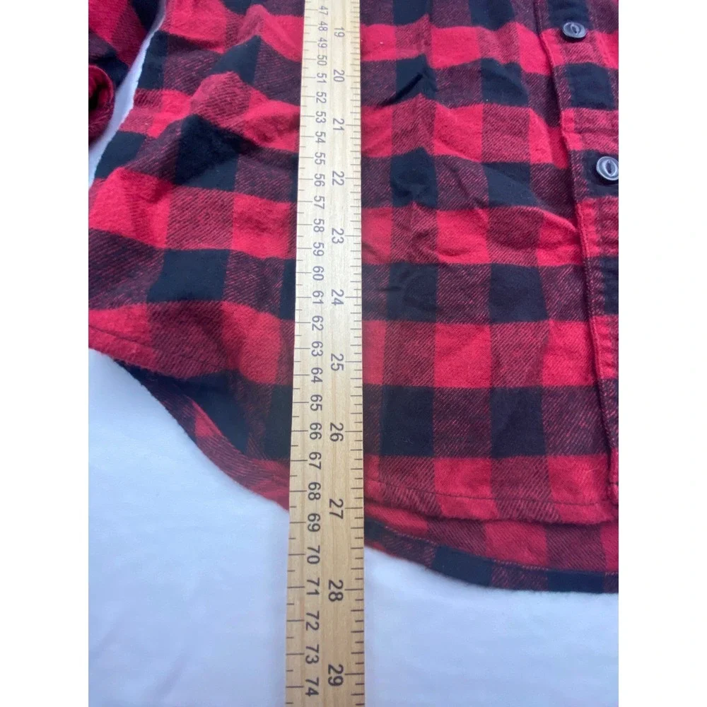 J. Crew Flannel Shirt Red Black Buffalo Plaid Classic Fit Long Sleeve‎ Mens S